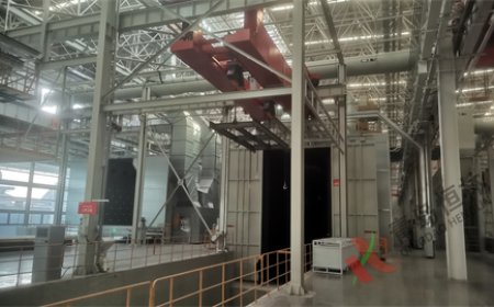 三一智能装备有限公司宽体车支架车自动抛丸处理线