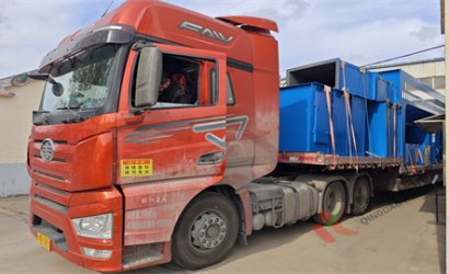 青岛恒林工业集团发河南安阳钢铁Q6955中厚板钢板线第一车