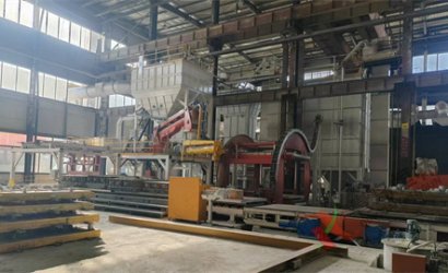 青岛恒林工业集团为湖州三一重工设计制作的水玻璃砂自动化造型线