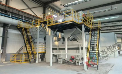 青岛恒林工业集团为济宁山矿设计制作的水玻璃砂造型线安装调试完毕，投入运行