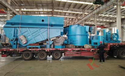 青岛恒林工业集团发印度塔塔集团40吨/小时砂处理配900*760*350/350水平无箱造型线第1车