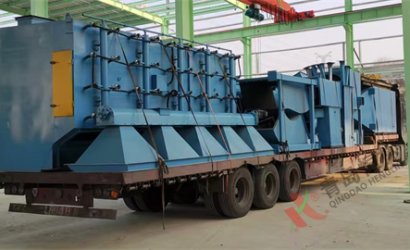 青岛恒林工业集团发中国舞阳钢铁集团公司Q6938辊道通过式中厚板抛丸清理机第2车