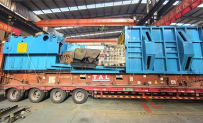 青岛恒林工业集团发柬埔寨Q485悬链通过式抛丸机和QD3710双吊钩抛丸机